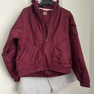 Free People half zip Maroon Puffer Jacket. Size S